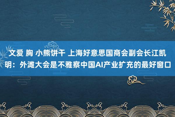 文爱 胸 小熊饼干 上海好意思国商会副会长江凯明：外滩大会是不雅察中国AI产业扩充的最好窗口