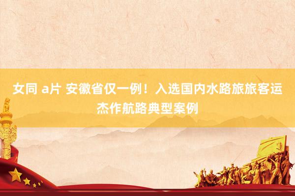 女同 a片 安徽省仅一例！入选国内水路旅旅客运杰作航路典型案例