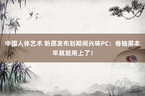 中国人体艺术 盼愿发布划期间兴味PC：卷轴屏本年就能用上了！