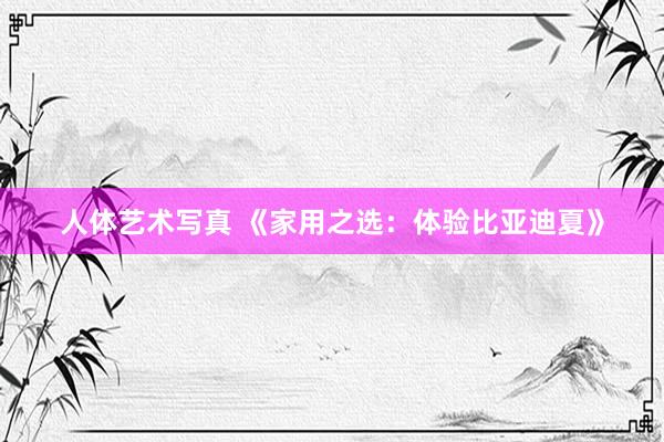 人体艺术写真 《家用之选：体验比亚迪夏》