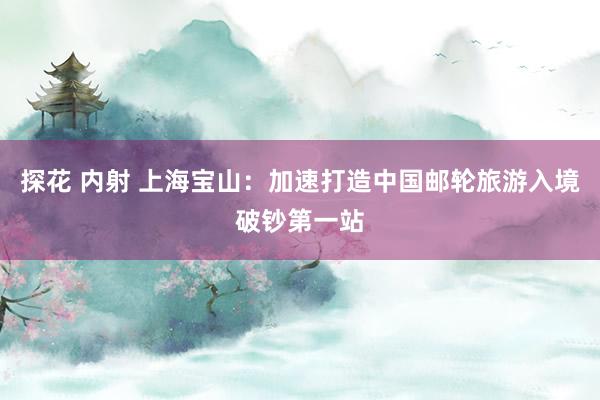 探花 内射 上海宝山：加速打造中国邮轮旅游入境破钞第一站