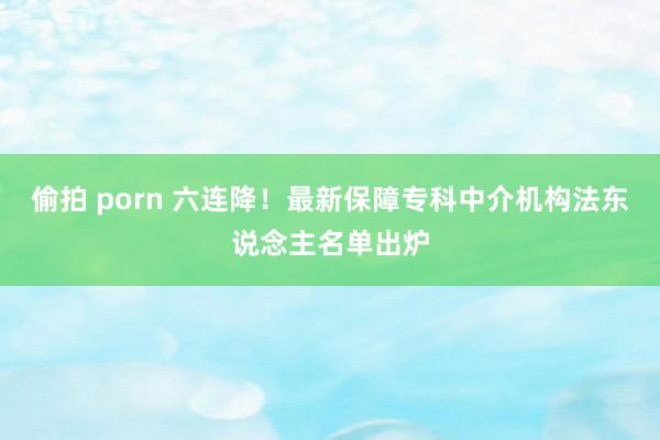 偷拍 porn 六连降！最新保障专科中介机构法东说念主名单出炉