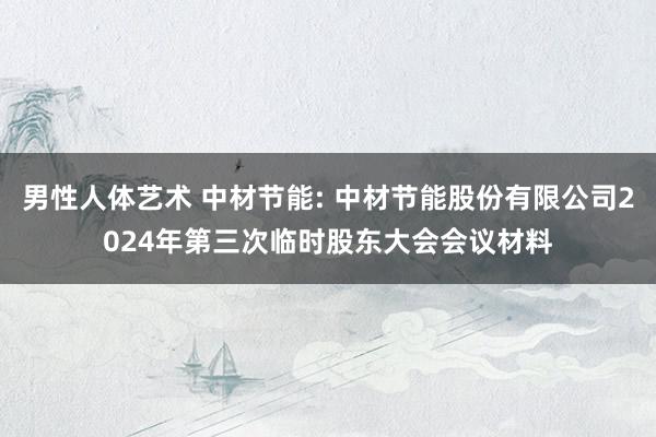 男性人体艺术 中材节能: 中材节能股份有限公司2024年第三次临时股东大会会议材料