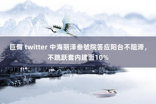 巨臀 twitter 中海丽泽叁號院答应阳台不阻滞，不跳跃套内建面10%