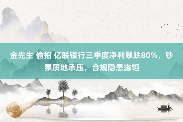 金先生 偷拍 亿联银行三季度净利暴跌80%，钞票质地承压，合规隐患露馅