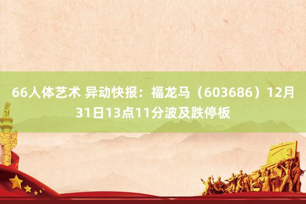 66人体艺术 异动快报：福龙马（603686）12月31日13点11分波及跌停板