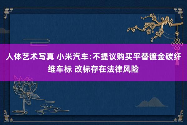 人体艺术写真 小米汽车:不提议购买平替镀金碳纤维车标 改标存在法律风险