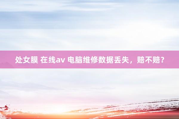 处女膜 在线av 电脑维修数据丢失，赔不赔？
