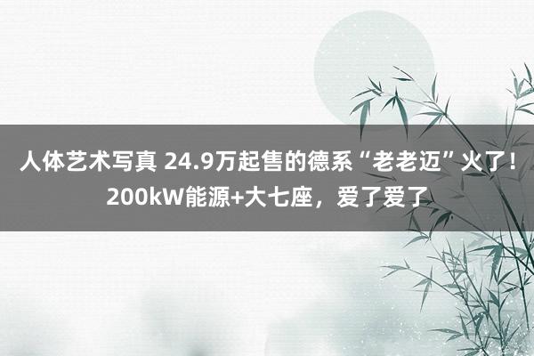 人体艺术写真 24.9万起售的德系“老老迈”火了！200kW能源+大七座，爱了爱了