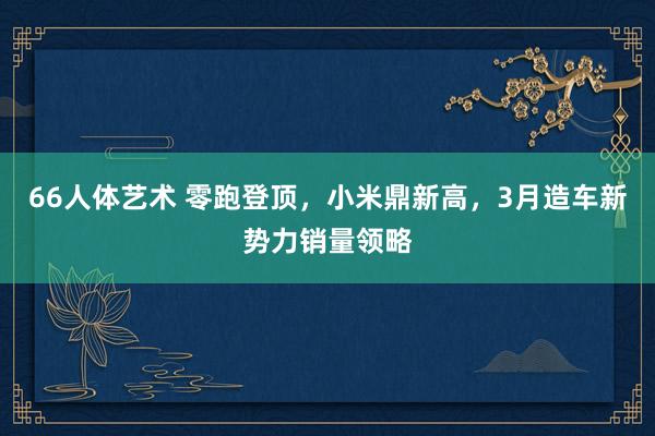66人体艺术 零跑登顶，小米鼎新高，3月造车新势力销量领略