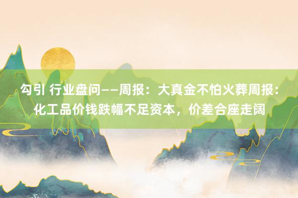 勾引 行业盘问——周报：大真金不怕火葬周报：化工品价钱跌幅不足资本，价差合座走阔