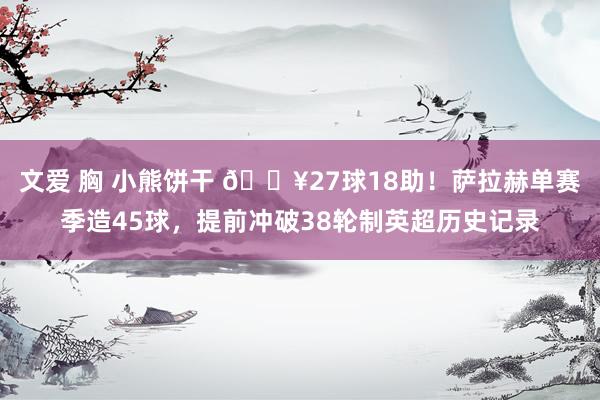 文爱 胸 小熊饼干 💥27球18助！萨拉赫单赛季造45球，提前冲破38轮制英超历史记录