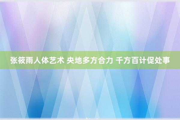 张筱雨人体艺术 央地多方合力 千方百计促处事
