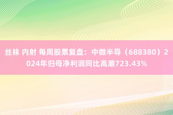 丝袜 内射 每周股票复盘：中微半导（688380）2024年归母净利润同比高潮723.43%