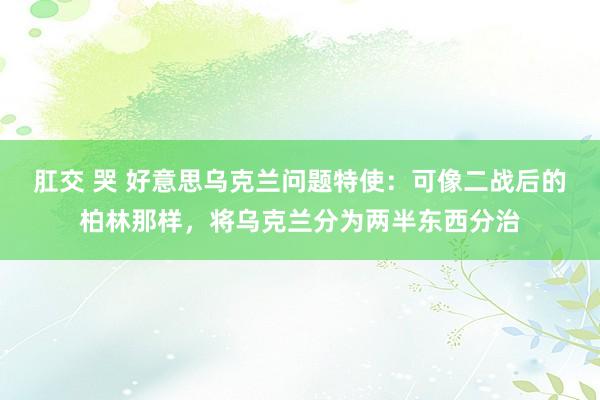 肛交 哭 好意思乌克兰问题特使：可像二战后的柏林那样，将乌克兰分为两半东西分治