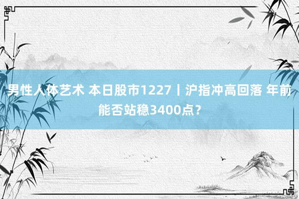 男性人体艺术 本日股市1227丨沪指冲高回落 年前能否站稳3400点？
