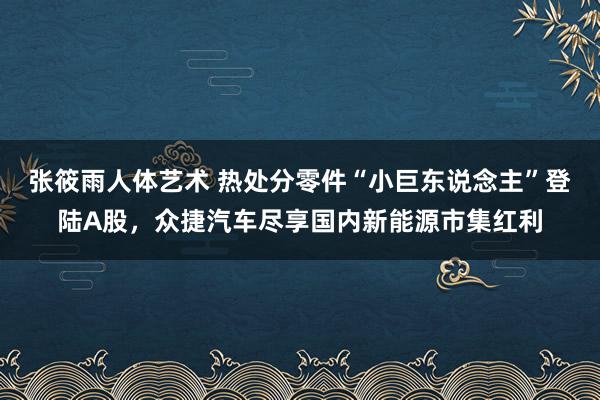 张筱雨人体艺术 热处分零件“小巨东说念主”登陆A股，众捷汽车尽享国内新能源市集红利