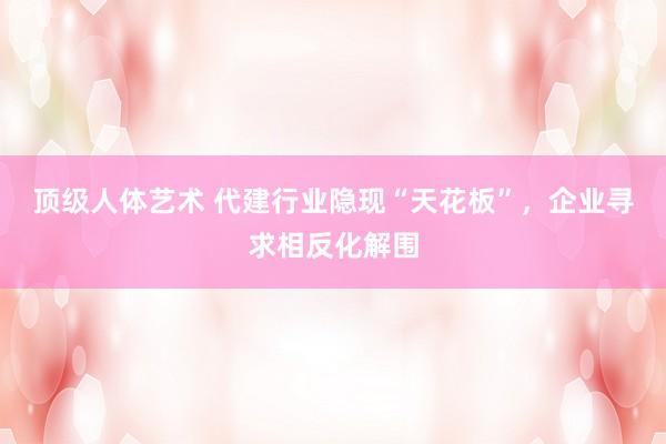 顶级人体艺术 代建行业隐现“天花板”，企业寻求相反化解围